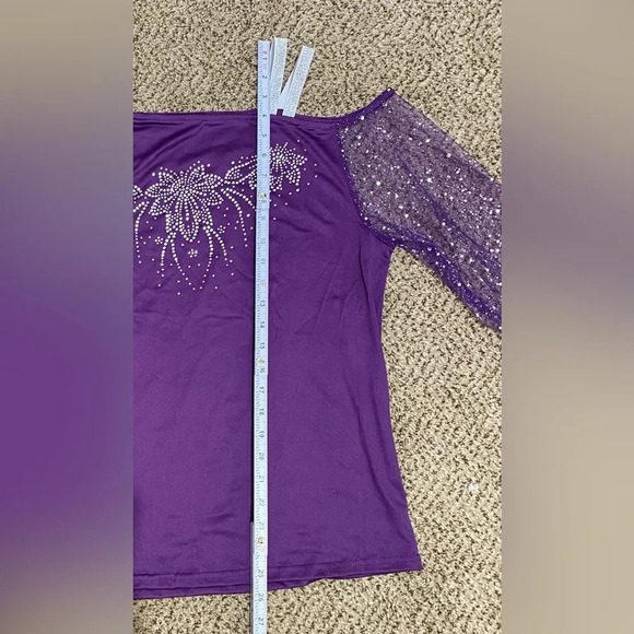 COPY - Women Top Purple  Rhinestones. Size L. Brand New. - Picture 2 of 8